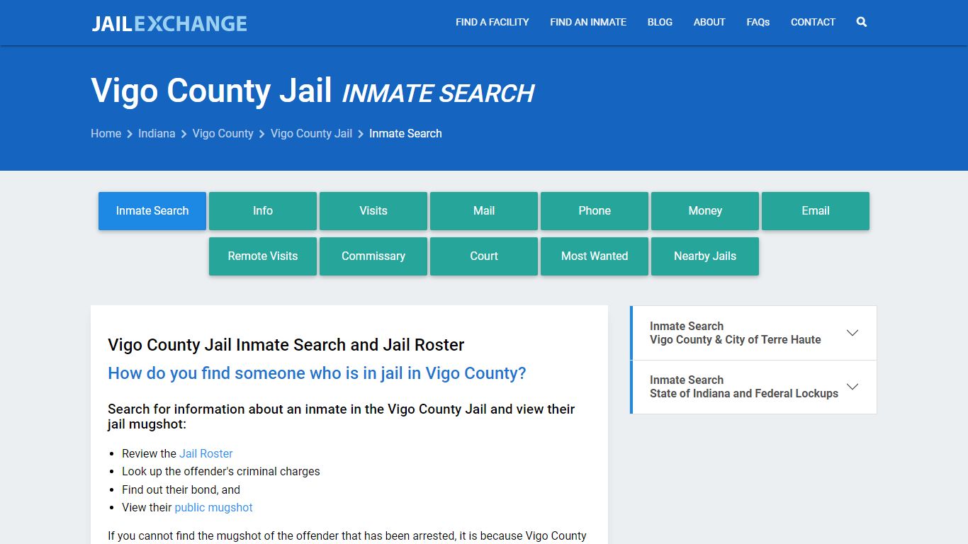 Inmate Search: Roster & Mugshots - Vigo County Jail, IN - Jail Exchange